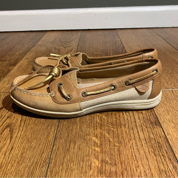 Sperry Jewelfish Lace Leather Shoe Peanut Tan Size 7.5M - Picture 2 of 7